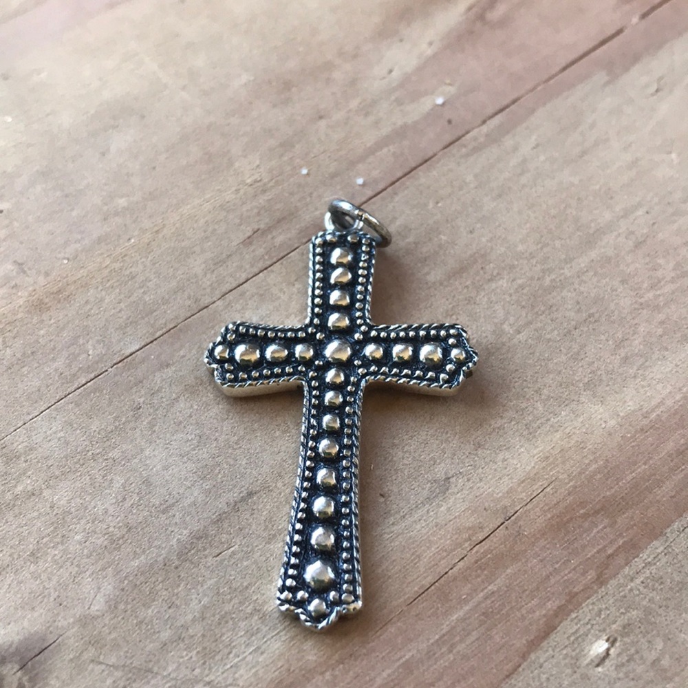 Solid Sterling Cross Pendant - image 2